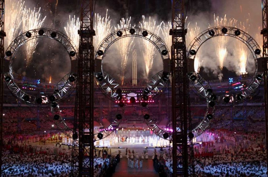 Fireworks during closing ceremonies of the Torino Olympics. Photo by David Bergman.