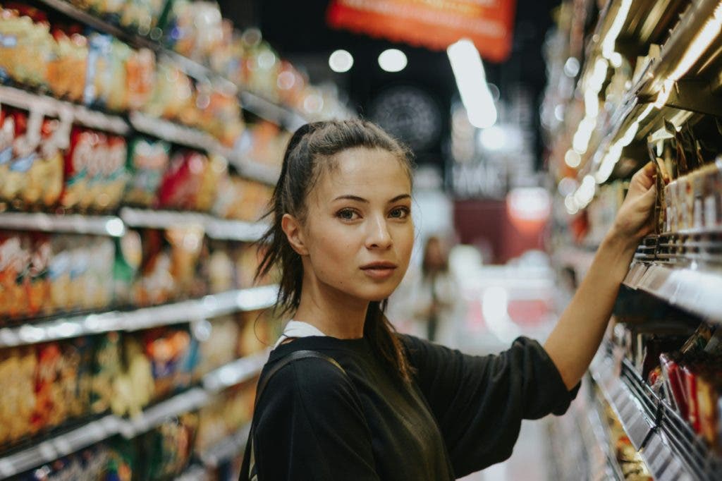 In this example, the overhead light in the store is ambient lighting