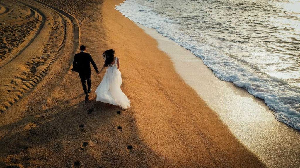 Drone photography used to tell the story of a wedding