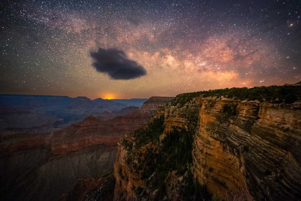 I used the stacking technique for this one. So, there is no moonlight or blue hour, just starlight illuminating the foreground! I used Starry Landscape Stacker. The PC equivalent is Sequator. 