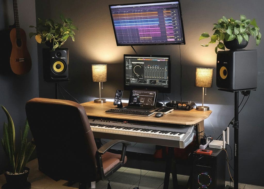 Music studio of a mastering engineer