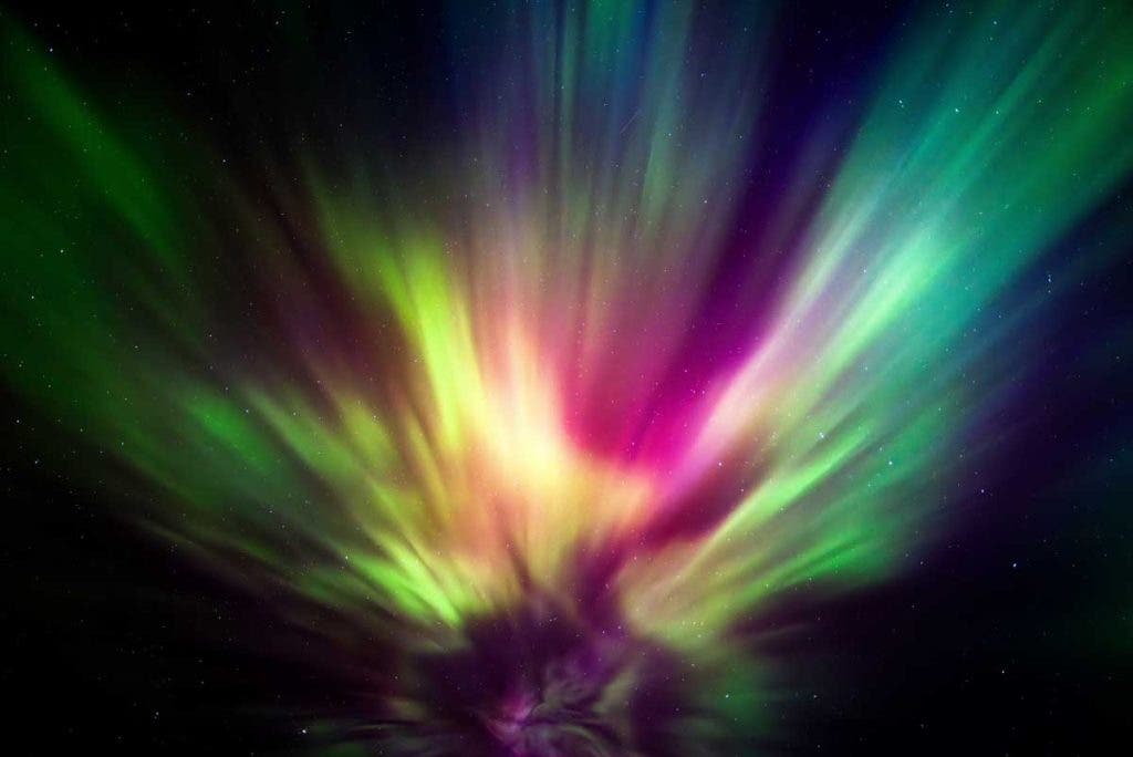 beautiful photo of the night sky - northern lights