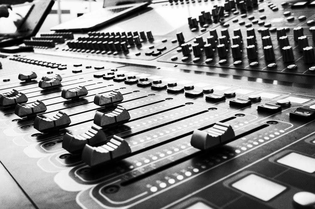 an instrument in a recording studio