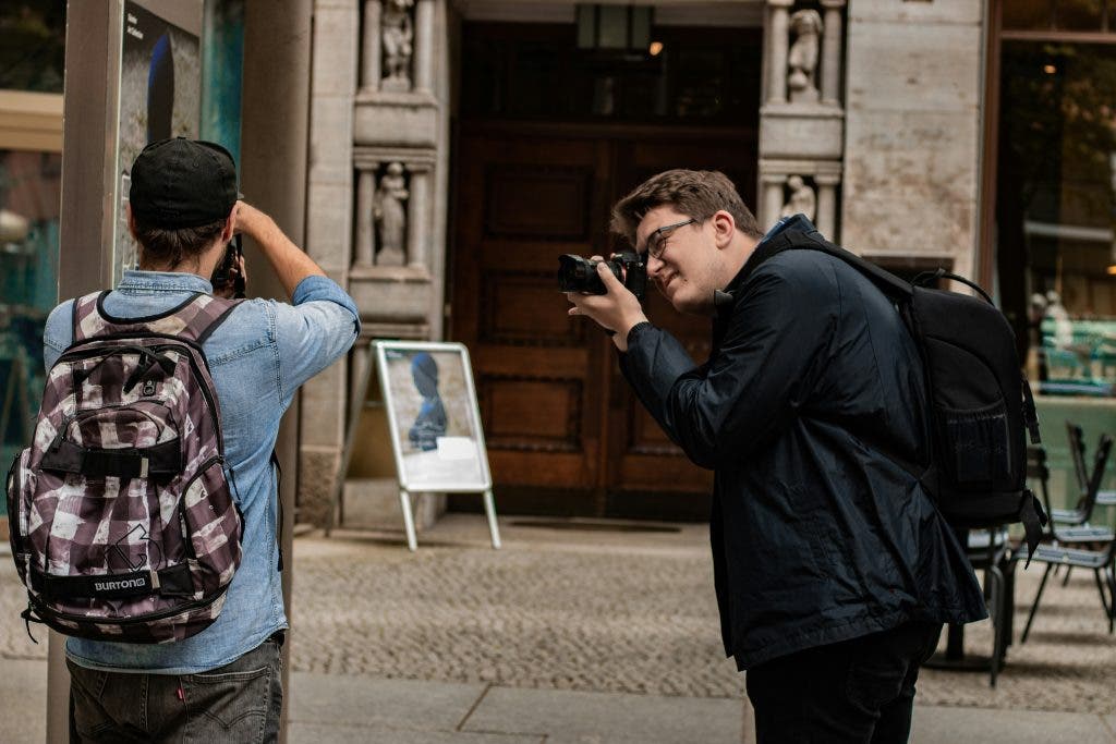 Two photographers collaborating