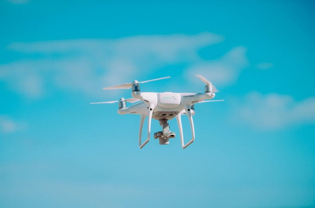 a picture of a flying drone