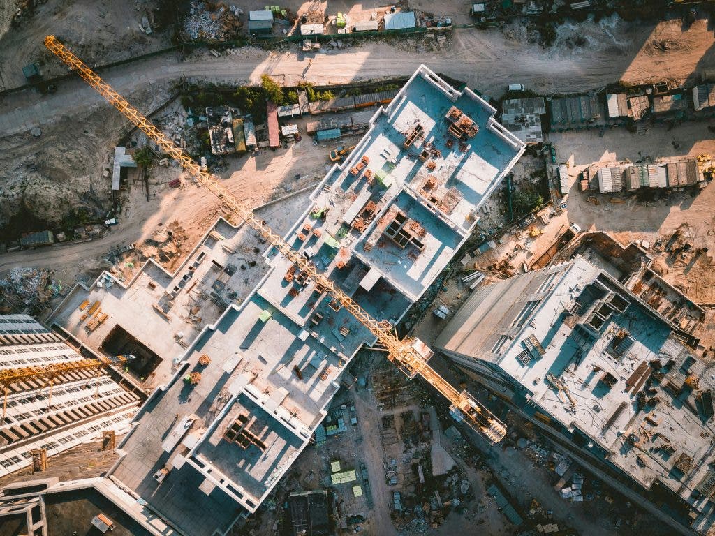 construction site aerial view