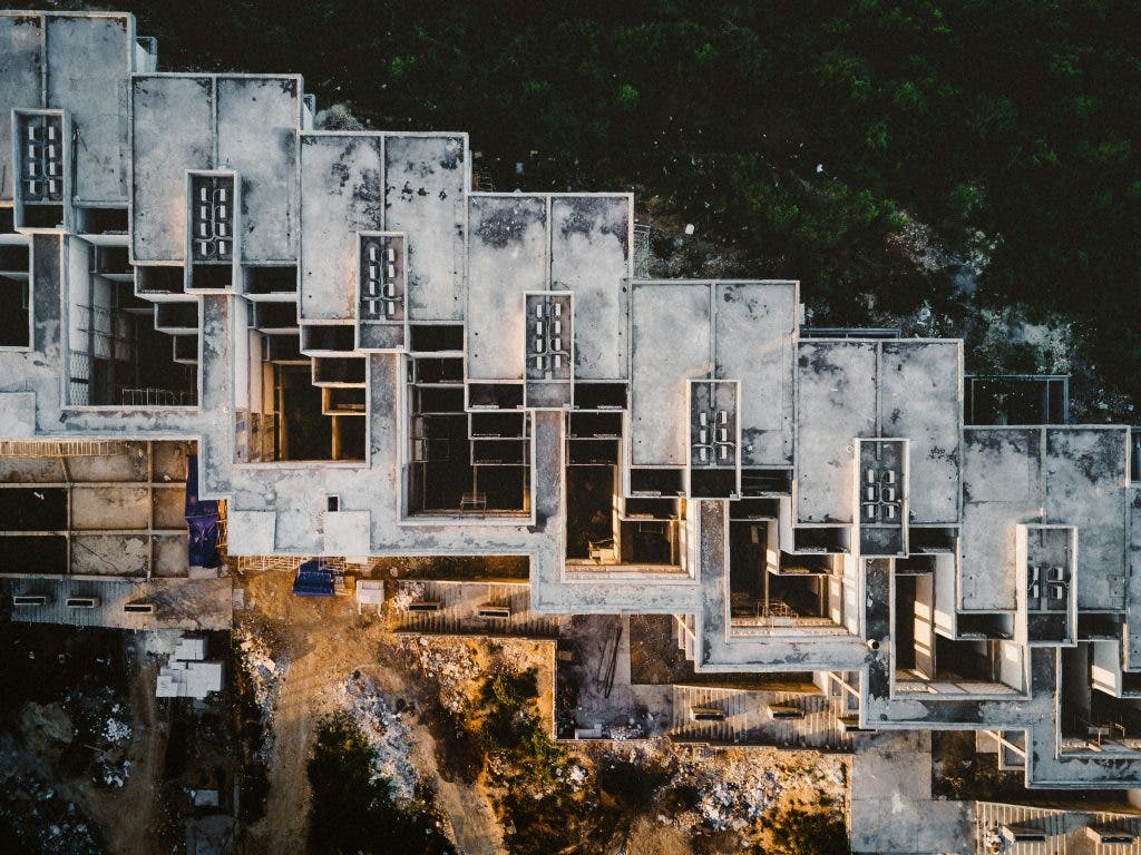 drone photography example in construction