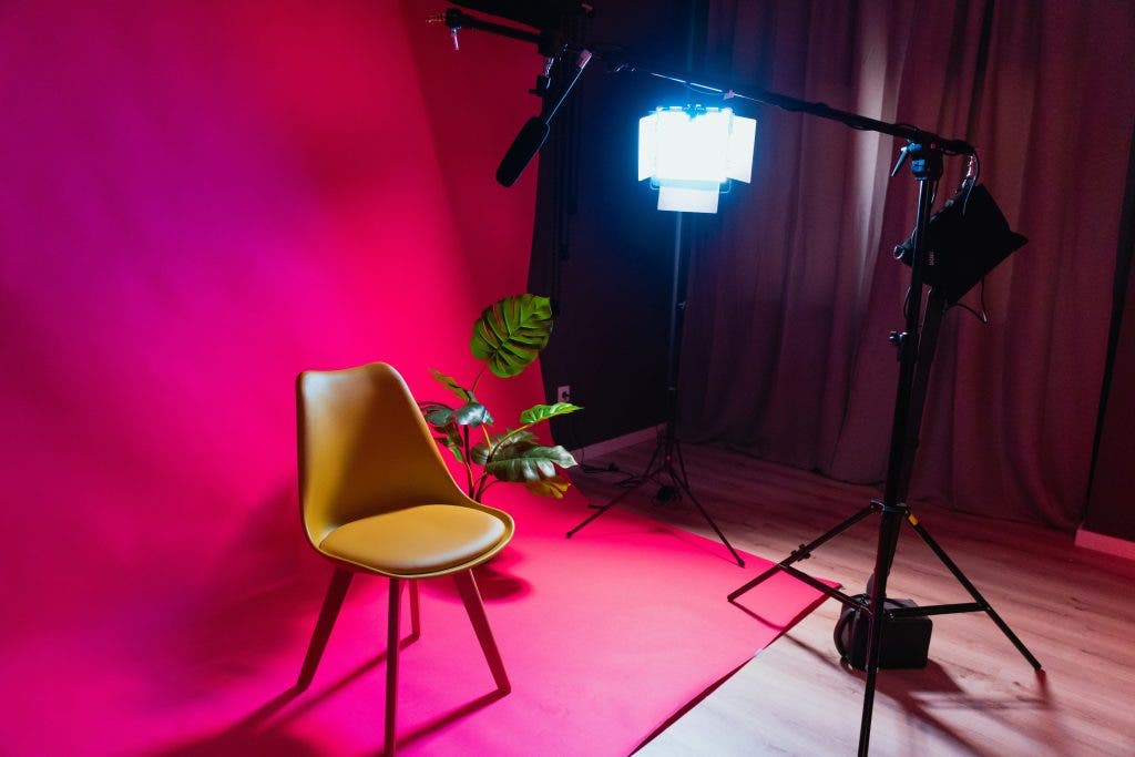studio setup with lighting
