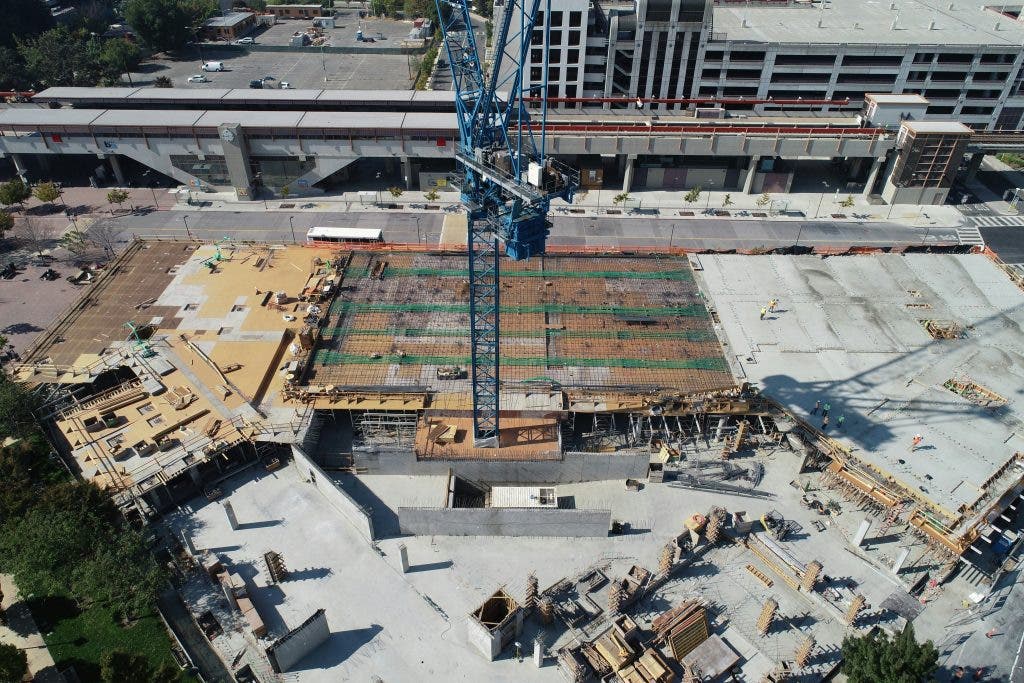 photo of construction site from the sky
