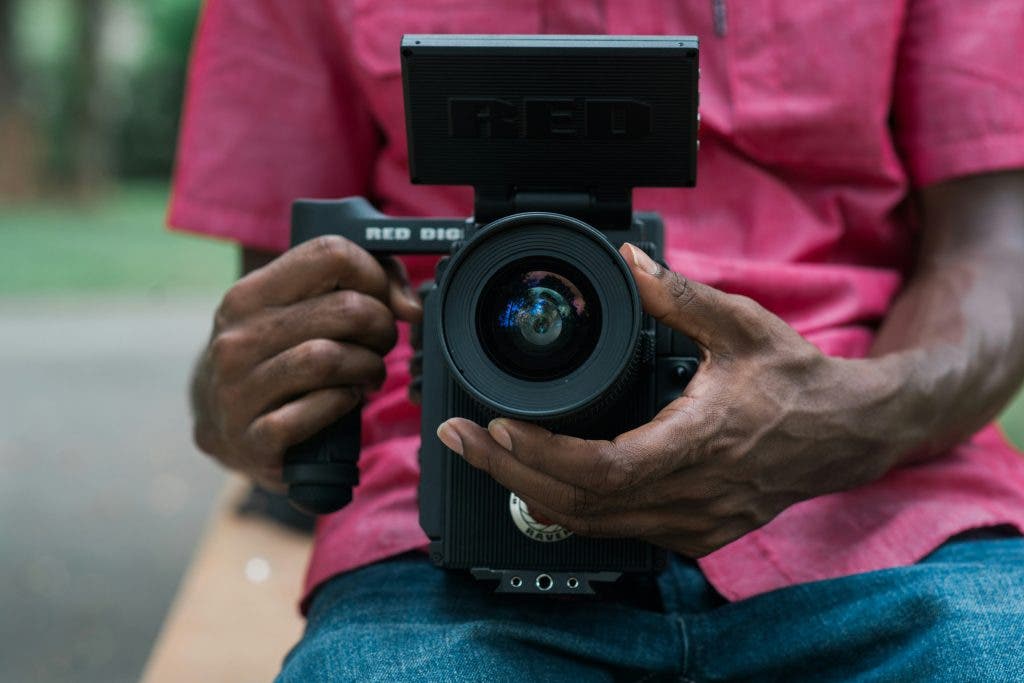 videographer holding camera