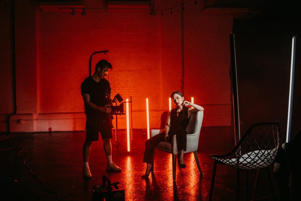 small video lights used in video shoot