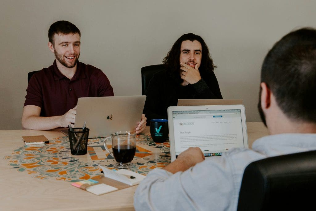 a team of marketers having a business meeting