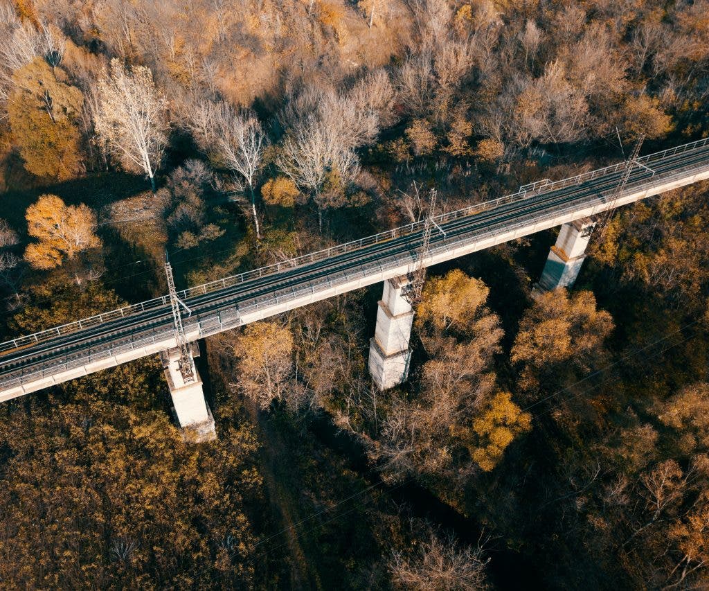 a surveying drone photo