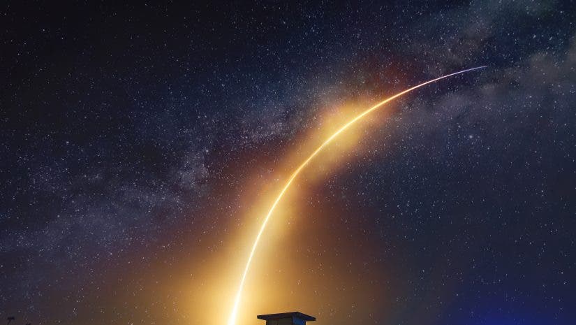 a photo of the Falcon Heavy SpaceX rocket launch, Picturesque Night Adventures example