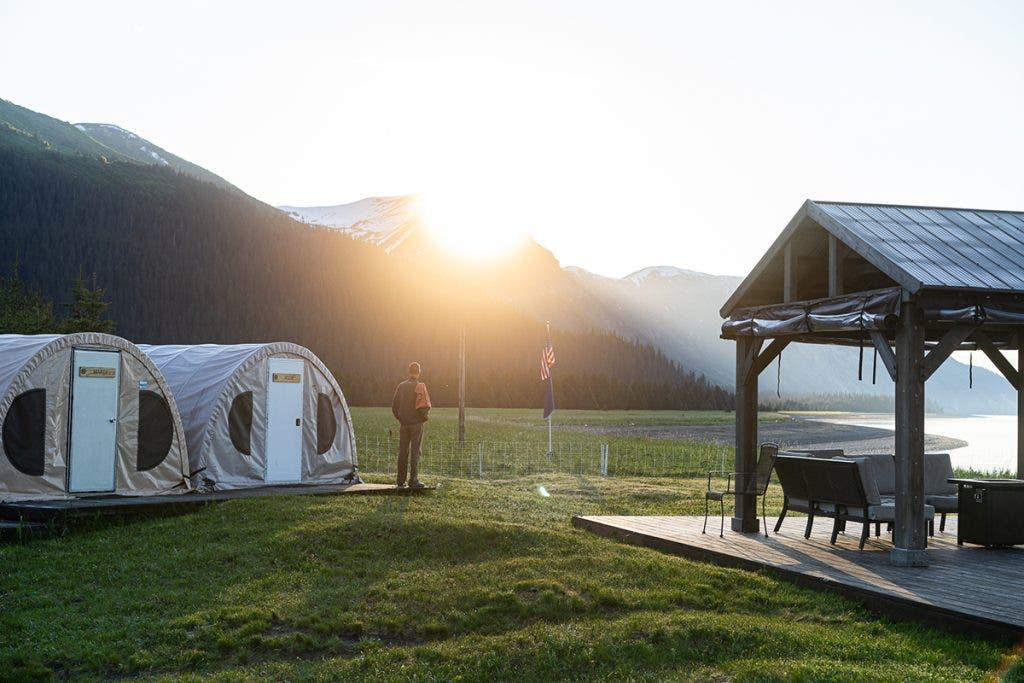 Sunrise from Bear Camp, located on a private homestead beside Lake Clark National Park, photogenic travel photography by Stephanie Vermillion