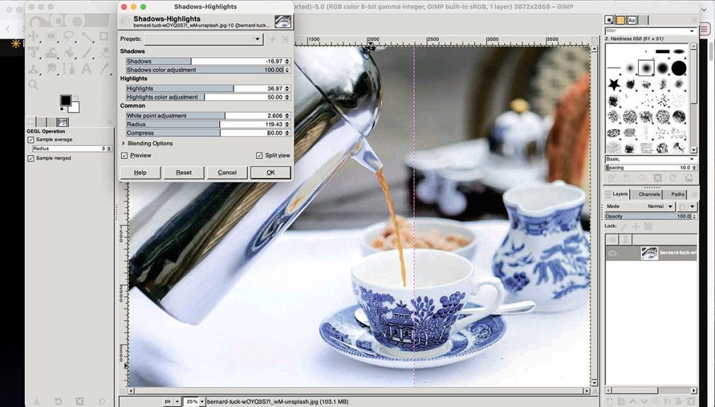 screenshot of GIMP