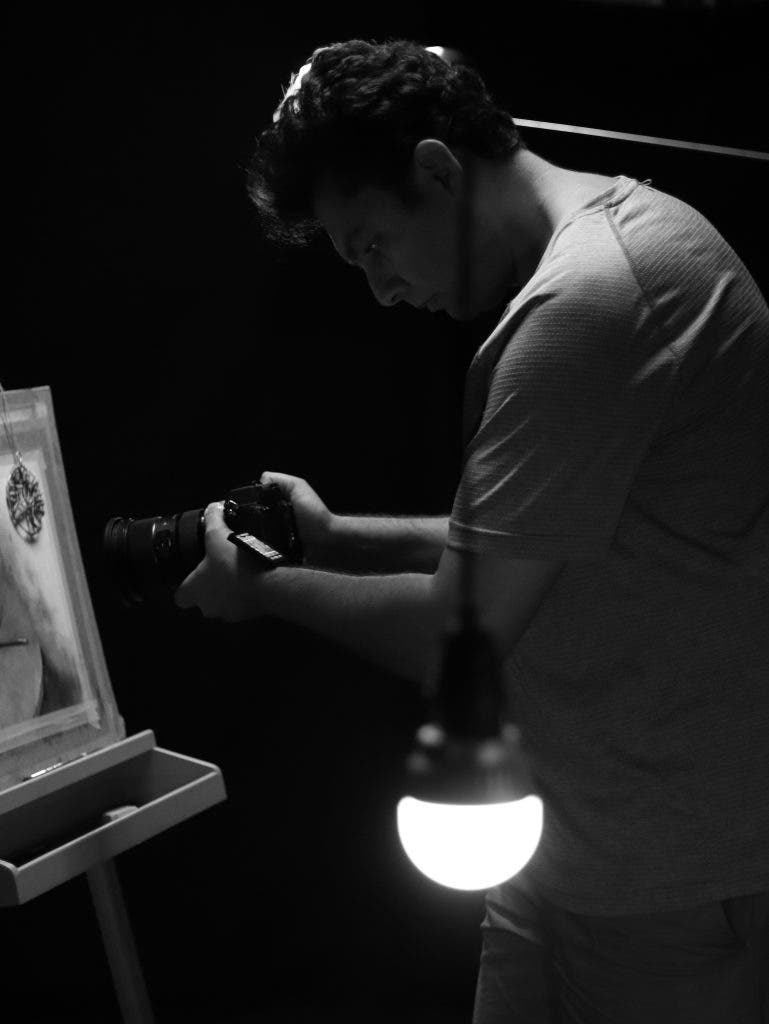 a social media creator doing behind the scenes work