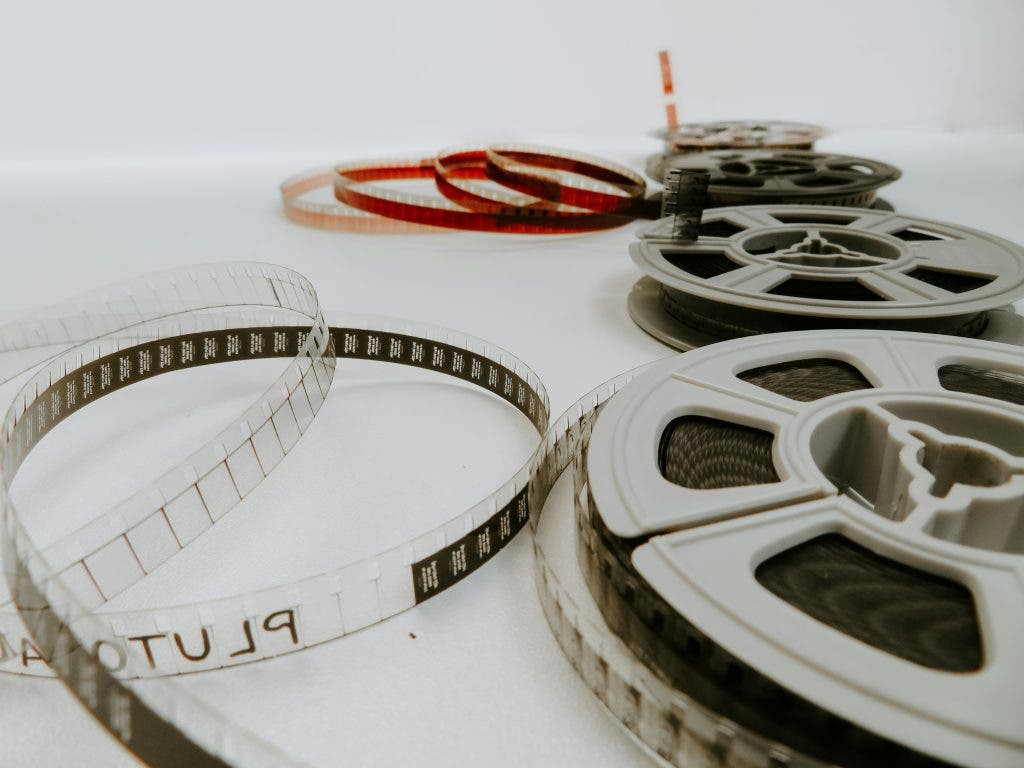 cinematography gear on a white table