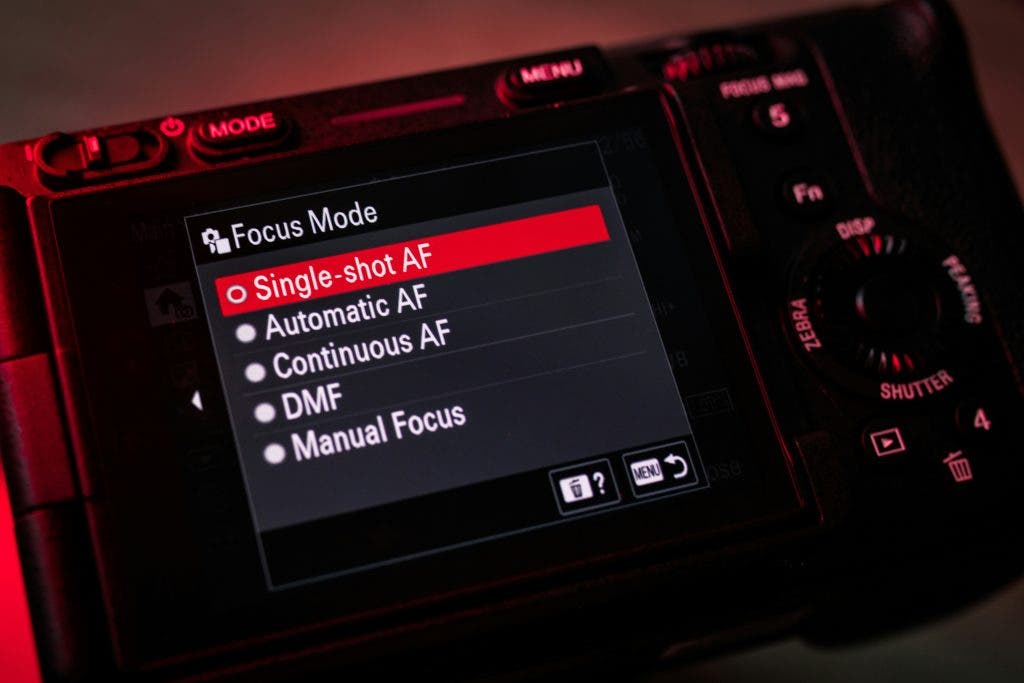 a photo of focus modes in camera settings