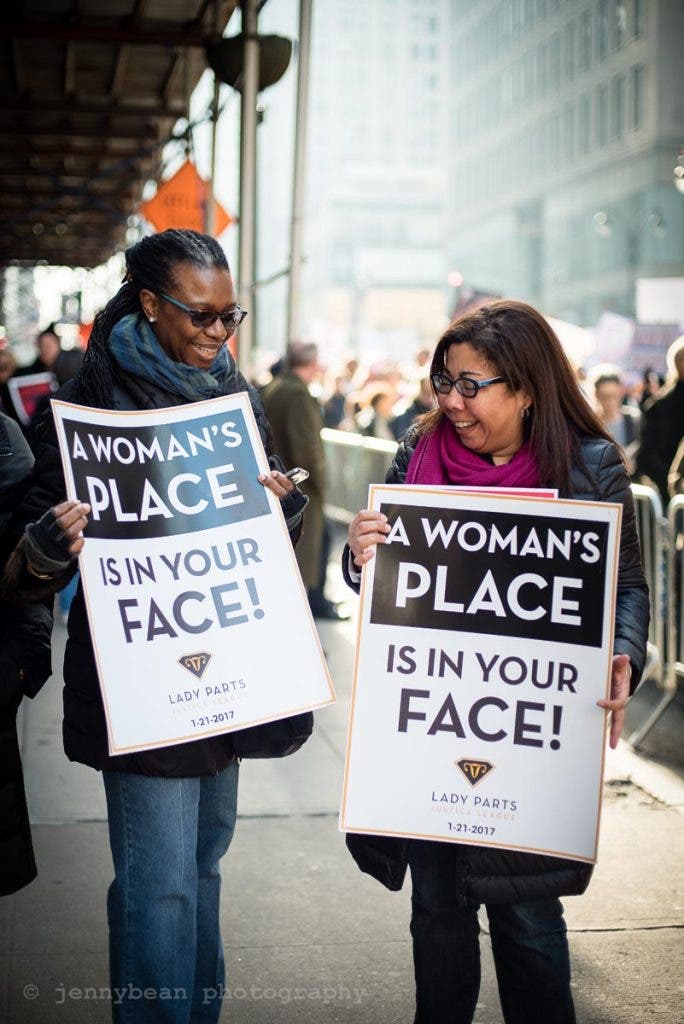 Jen Mullowney Reflects on Her Women's March photos matching signs