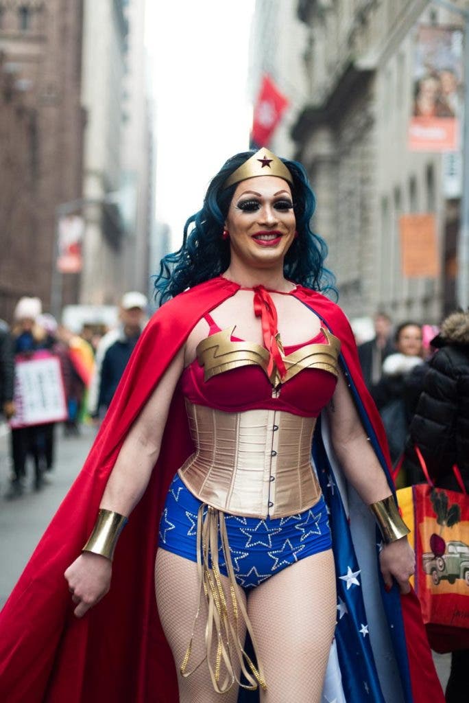 Jen Mullowney Reflects on Her Women's March photos wonder woman