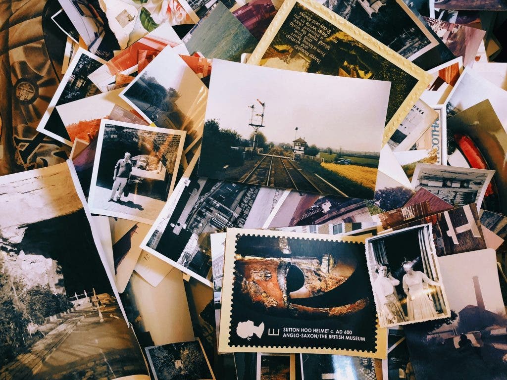 a pile of photo prints