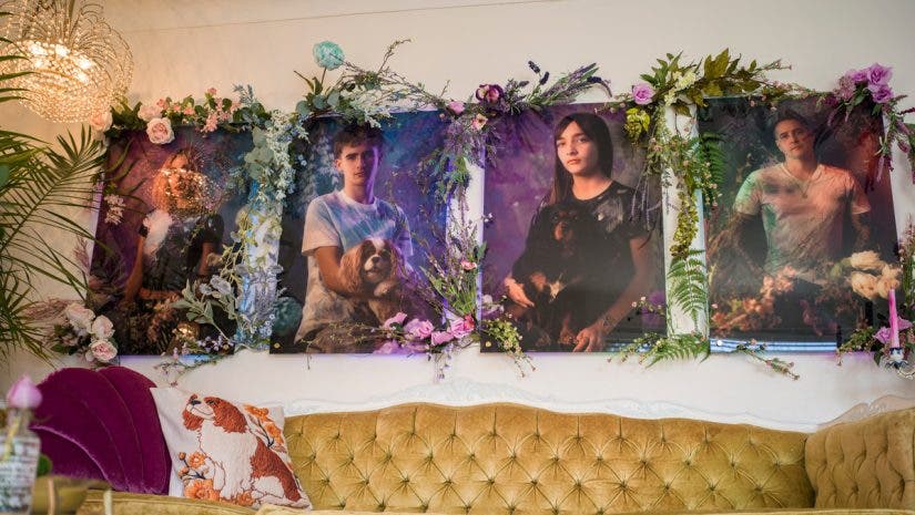 Floral family photos hanging - images by Robert Wagner