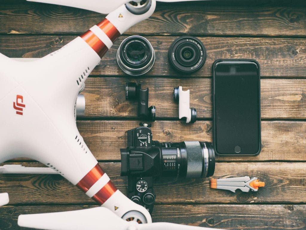 drone gear flatlay