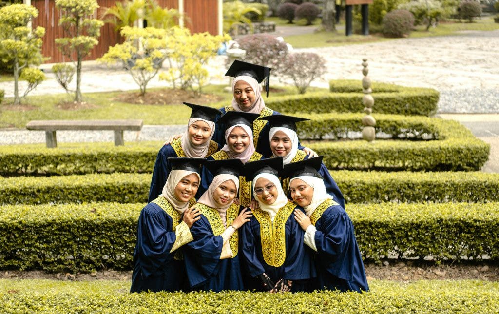 a class posing for a photo