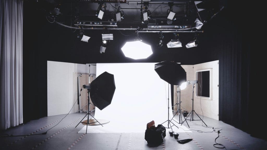 a well-lit studio