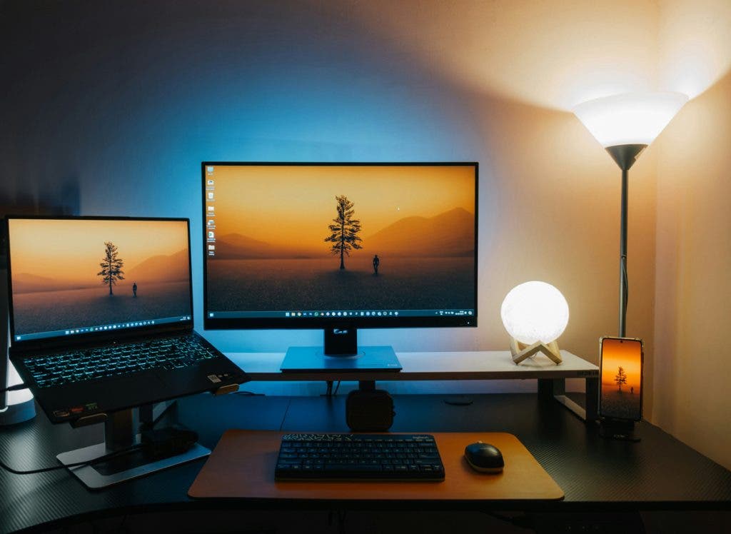 Monitor set up in a dorm