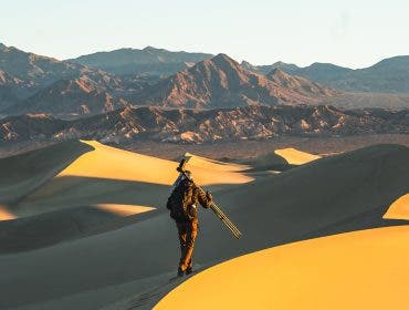 looking to the future - Austin walks through the desert