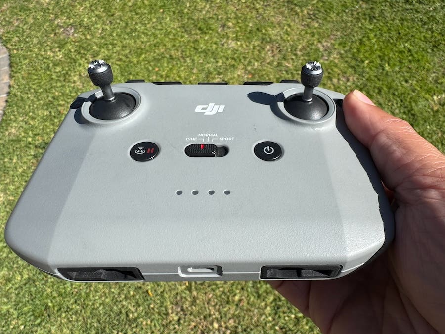 Caption: On certain drones, Cine mode is available on the controller.
