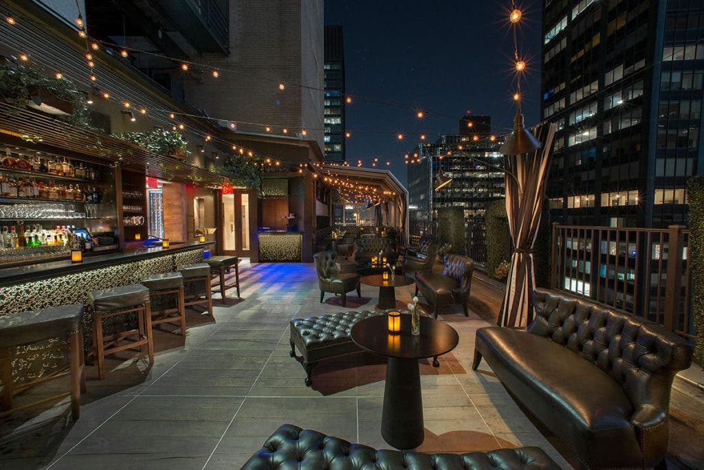 Roof top bar shot in the summer