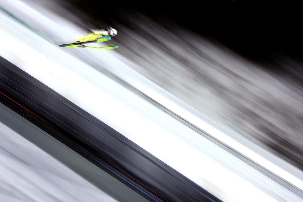 Klara Ulrichova of Team Czechia jumps in the trial run on Day One of the Milano Cortina 2026 Winter Olympic games at Predazzo Ski Jumping Stadium on February 07, 2026, in Val di Fiemme, Italy. Photo by Maddie Meyer/Getty Images