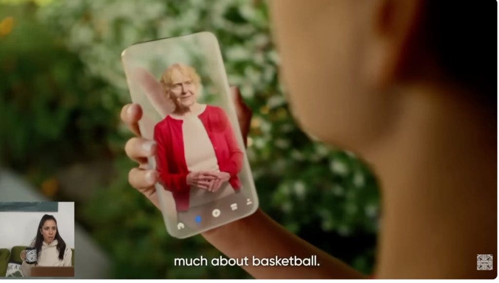 Screenshot of a YouTuber reacting to AI Granny