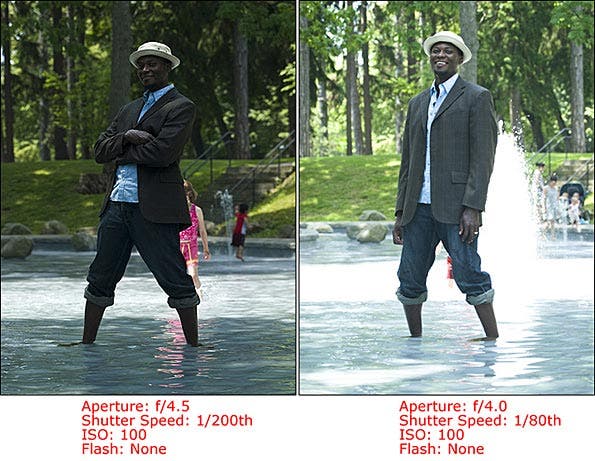 Man standing in wading pool