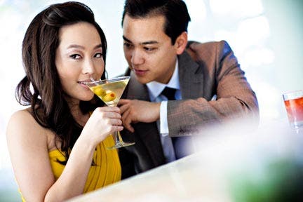 Couple with cocktail drink