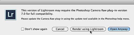 Adobe Lightroom 4 Render in Lightroom window